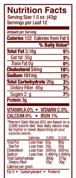 Challah Bread - 18 oz loaf Nutrition Info Challah Bread - 18 oz loaf Nutrition Info